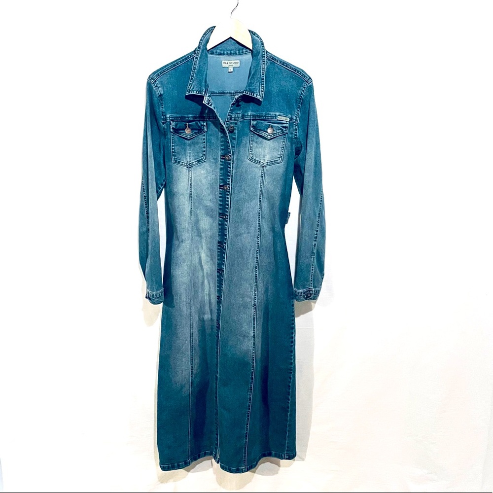 Max Studio Denim Long Jacket